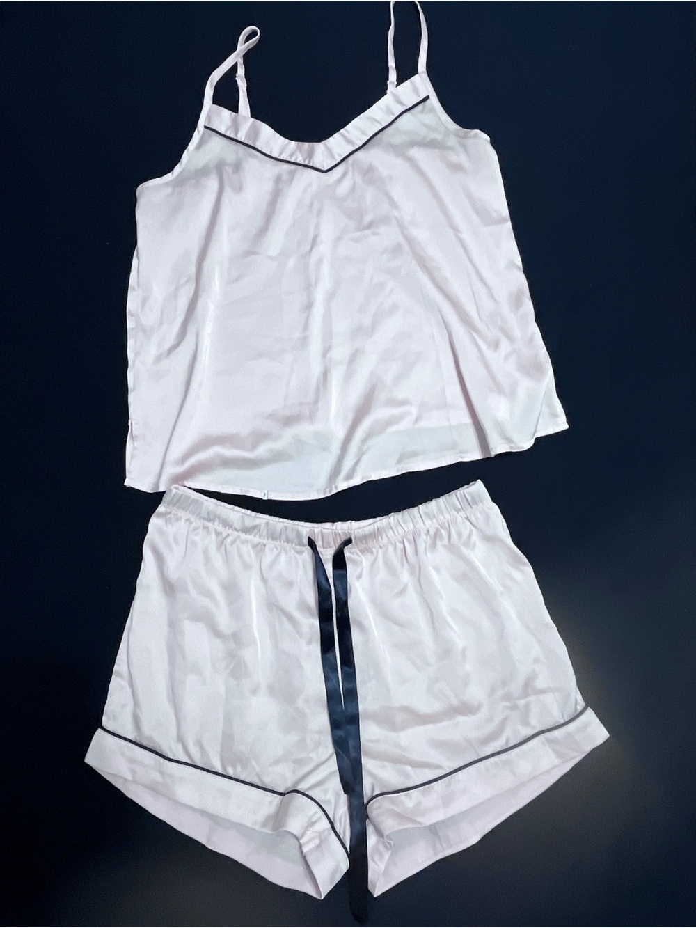 Silk-Feel Spaghetti Strap Cami & Short Pajama Set Size Medium